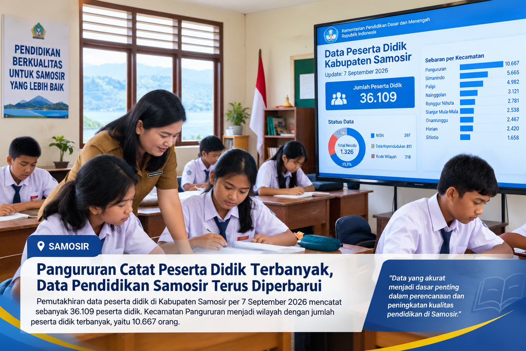 Pangururan Catat Peserta Didik Terbanyak, Data Pendidikan Samosir Terus Diperbarui