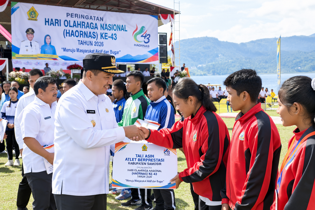 84 Atlet dan 20 Pelatih Samosir Terima Tali Asih pada Peringatan Haornas 2026